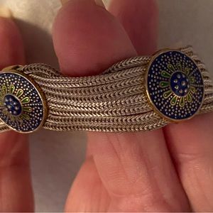 Beautiful detailed bracelet 925 sterling silver with cloisonné stations